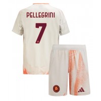 Camiseta AS Roma Lorenzo Pellegrini #7 Visitante Equipación para niños 2024-25 manga corta (+ pantalones cortos)